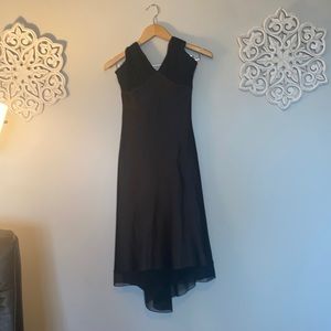 Black halter top silk fitted dress